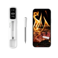 Wireless Meat Thermometer Digital with Clear White LED Display,1000ft Bluetoo...