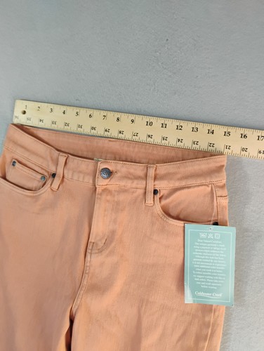 Pantalones de mezclilla para mujer Coldwater Creek 8P Petite naranja claro rectos lavado medio - Imagen 8 de 13