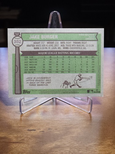 2025 Topps Heritage - Jake Burger #352 Light Purple Border Rangers - Picture 2 of 2