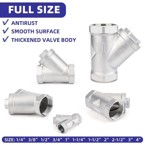 Industrial Plumbing Y Strainers NPT Female 3/4", Heavy Duty 304 Stainless Ste... - Picture 6 of 6