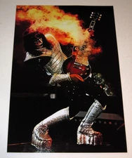 Kiss Legend Ace Frehley in 1977 Guitar on Fire / Smoking on Stage 19" x 13"