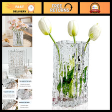 Large Heavy Duty Crystal Glass Vase for Flowers - Home, Office, Wedding Centerpi