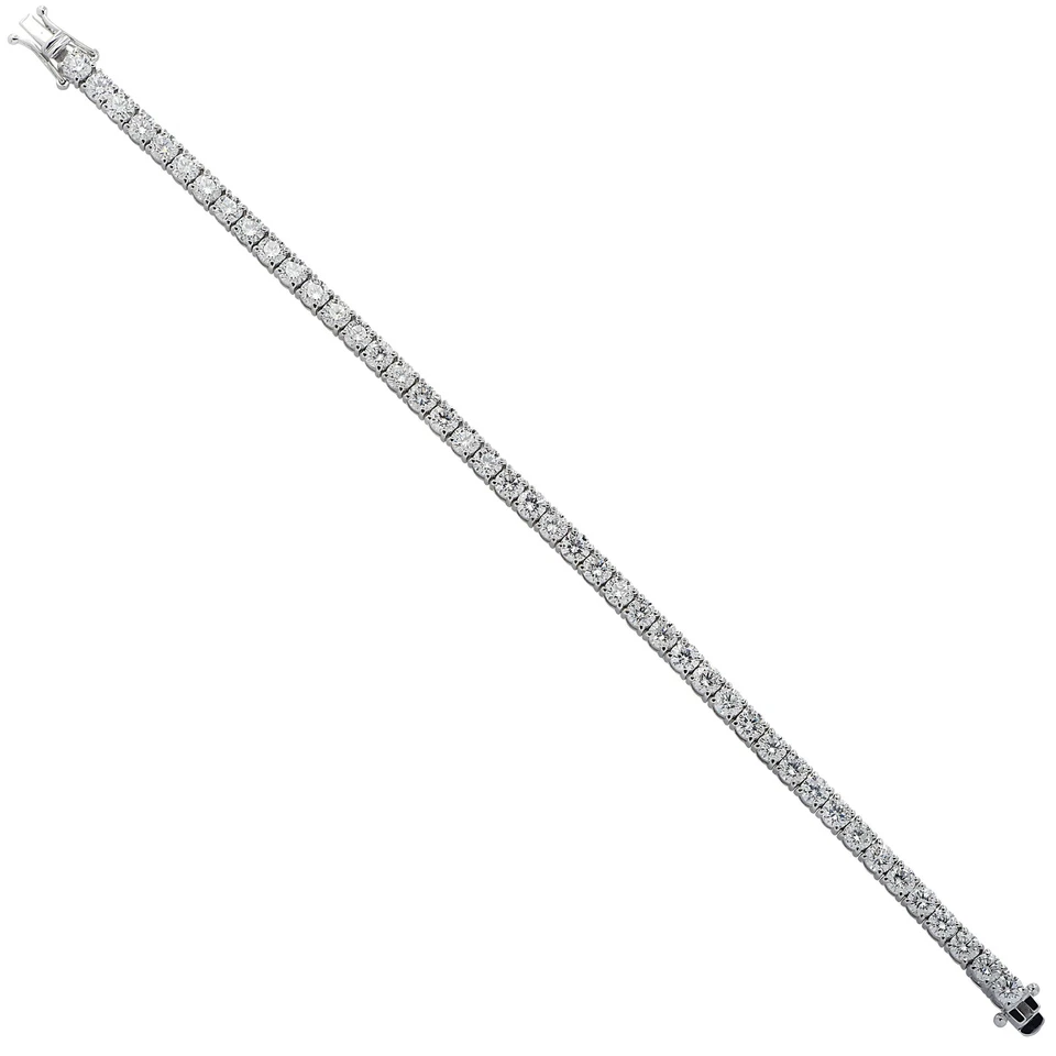 Brazalete de tenis de platino con certificación GIA 14,57 quilates de diamantes vivos Foto 3 de 3