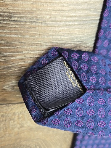 NUEVO - Corbata Brooks Brothers Cuello Seda Azul Marino Púrpura Lunares 3.25" Ancho - Imagen 8 de 9