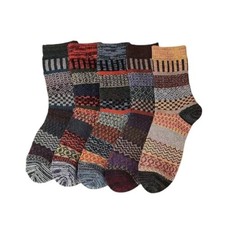 Kelabia Vintage Thick Knit Wool Socks for Women - Nordic Winter One Size 5 Pair