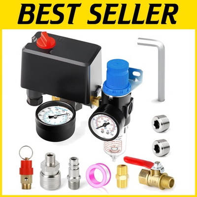 #ad Air Pressure Switch Valve with Safety Relief 120 150 PSI $80.99