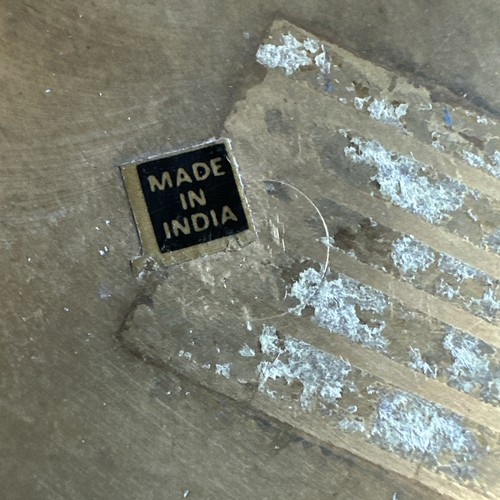 Vtg Brass Tray Floral Handles 13.5x 11” Diameter Open Work Hand Engraved - Picture 13 of 24