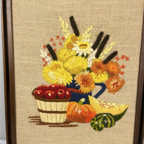 De colección Hilo Crewel Aguja Cosecha Otoño Floral Ramo Calabaza Manzanas - Imagen 3 de 5