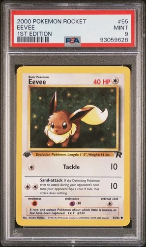 2000 Pokemon Rocket 1st Edition #55 Eevee PSA 9 Graded TCG