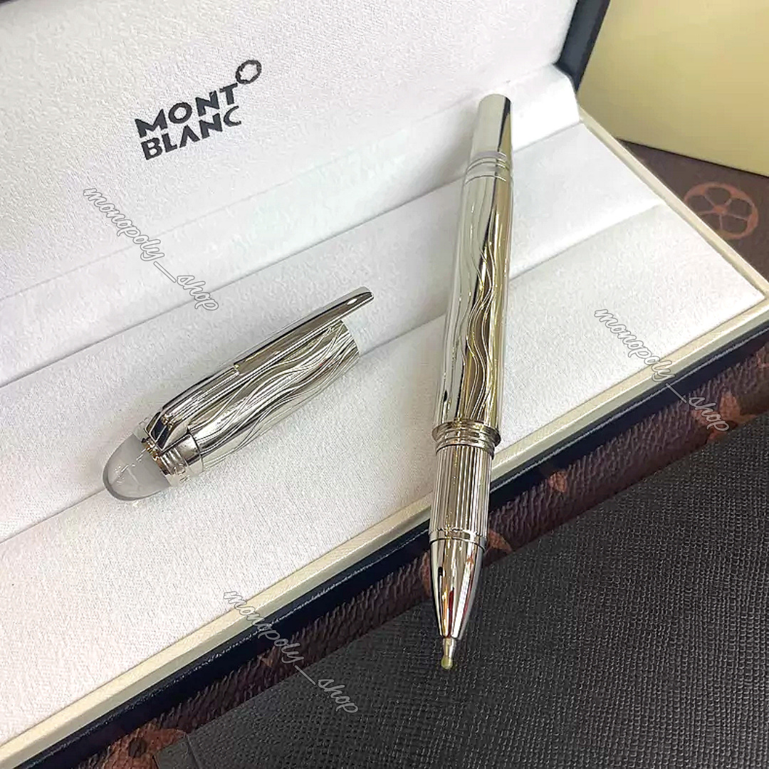 Montblanc StarWalker Metal Silver Guilloche Wave Rollerball Pen