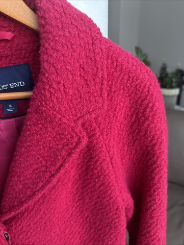 Lands' End Wool Blazer Jacket Coat Womens 8 Red Lined Single Breasted Workwear - Picture 6 of 12