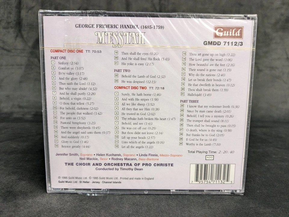 Handel Messiah Choir Orchestra of Pro Christe 2 CD Guild — 第 2/4 张图片