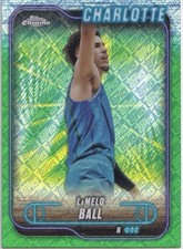 2024-25 Topps Chrome Basketball LaMelo Ball Green Logo Refractors #3 Hornets