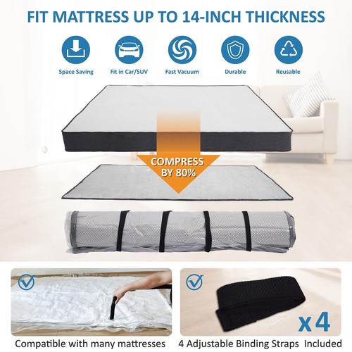 King/Cal-King Foam Mattress Vacuum Bag for Moving, Storage, Vacuum Seal Mattr... - Picture 2 of 5