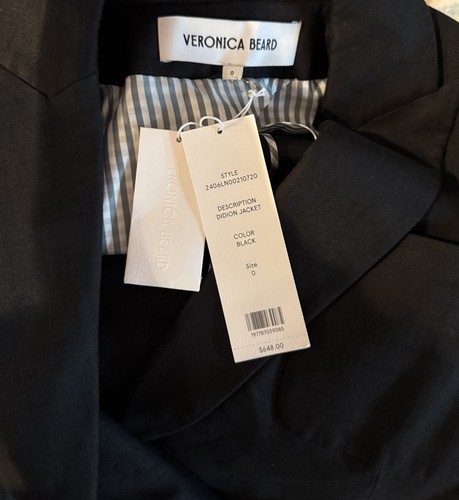 NWT Veronica Beard Didion Stretch-Linen Jacket- Size 10 - Picture 9 of 10