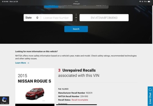 Chassis ECM Transmission Mounted To Battery Tray VIN 5 Fits 14-16 ROGUE 4983980