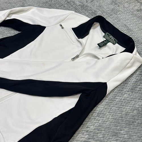 Giacca Ralph Lauren Active donna L bianca nera full zip tennis pickleball pista - Foto 8 di 16