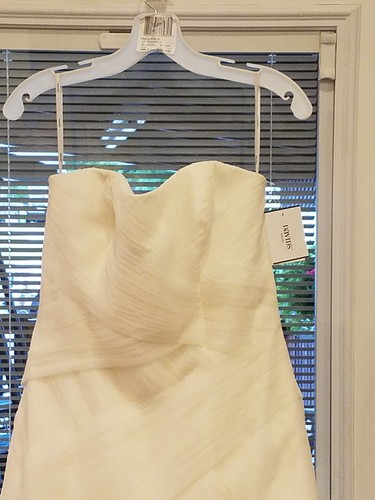 Vera Wang White Ivory Wedding Dress NWOT Crystal Belt Corset Slip Box Size 10 - Picture 3 of 17