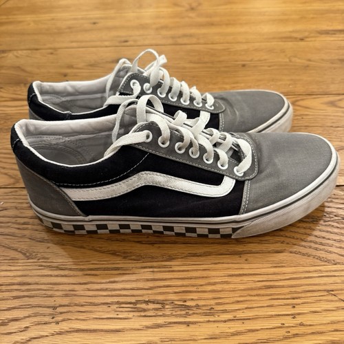 Vans Auténtico Negro Gris Blanco Checkerboard Talla Baja 10.5 Old Skool - Imagen 10 de 16