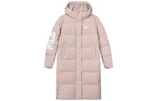 FILA Embroidered Logo Sports Mid-Length Hooded Down Jacket