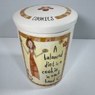 Johnson Brothers Born To Shop Cookie Jar Canister "A Balanced Diet" Vintage