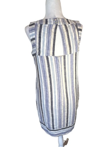 Sharagano Women’s Linen-blend Shift Dress Blue Fully Lined: Size 6P - Picture 4 of 6
