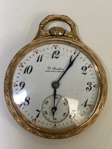 Antique Hamilton 19 Jewels 10K Gold Filled Pocket Watch Pre-Owned Runs -35#128