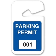 BRADY 95201 Parking Permits,Rearview,001-100,Wht/Blu 3TMD8