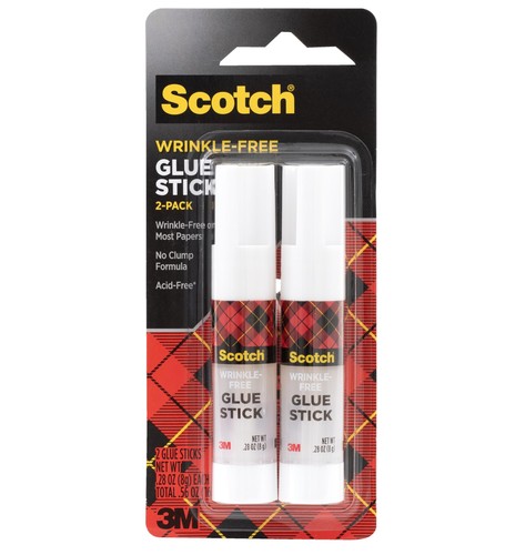 Scotch Wrinkle-Free Glue Sticks, 2 Pack, .27 oz Each - Picture 1 of 3