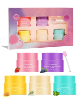 Lip Sleeping Mask Set-5 Pcs Lip Balm Hydrating Lip Mask Overnight Lip Treatment 