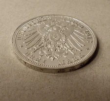 3 Mark Sachsen Völkerschlachtdenkmal in Stempelglanz Erhaltung, 1913.