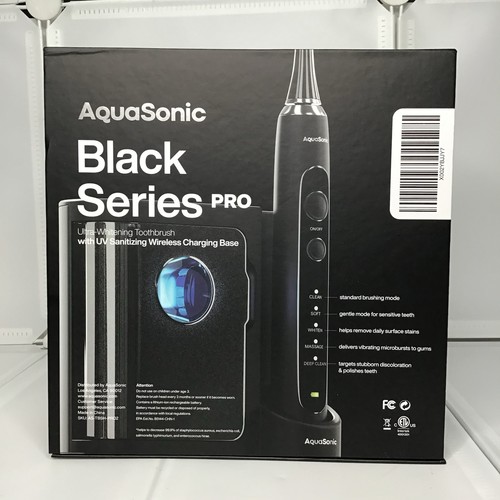 Aquasonic Black Series PRO Ultra Whitening Smart Toothbrush,UV Sanitizing Base85 - Picture 3 of 7