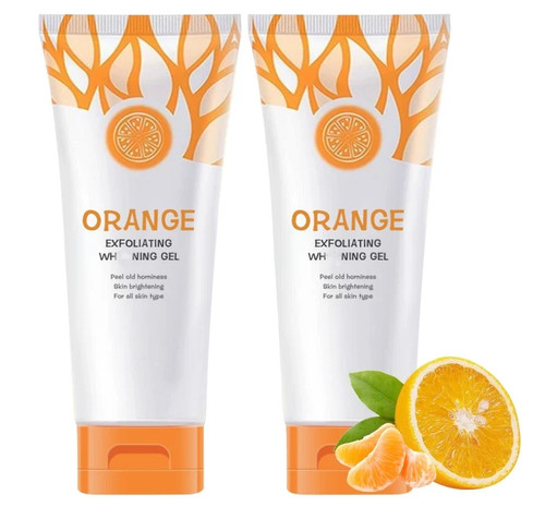 Gel exfoliante naranja natural 2 piezas exfoliante para rostro y cuerpo exfoliante colágeno - Imagen 1 de 5