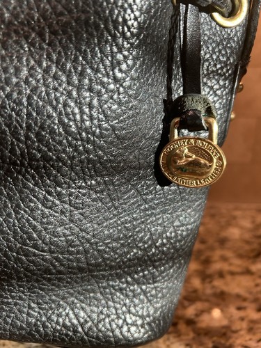 Dooney And Bourke Black Leather Drawstring Bag Bucket Crossbody Bag - Bild 5 von 12