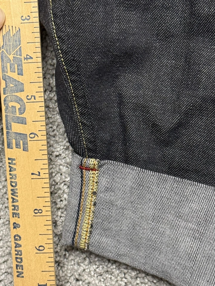 Woolrich Denim Shorts Mens 34 Blue Raw Selvedge Made in Italy Jean Cuffed Casual - Image 4 of 4