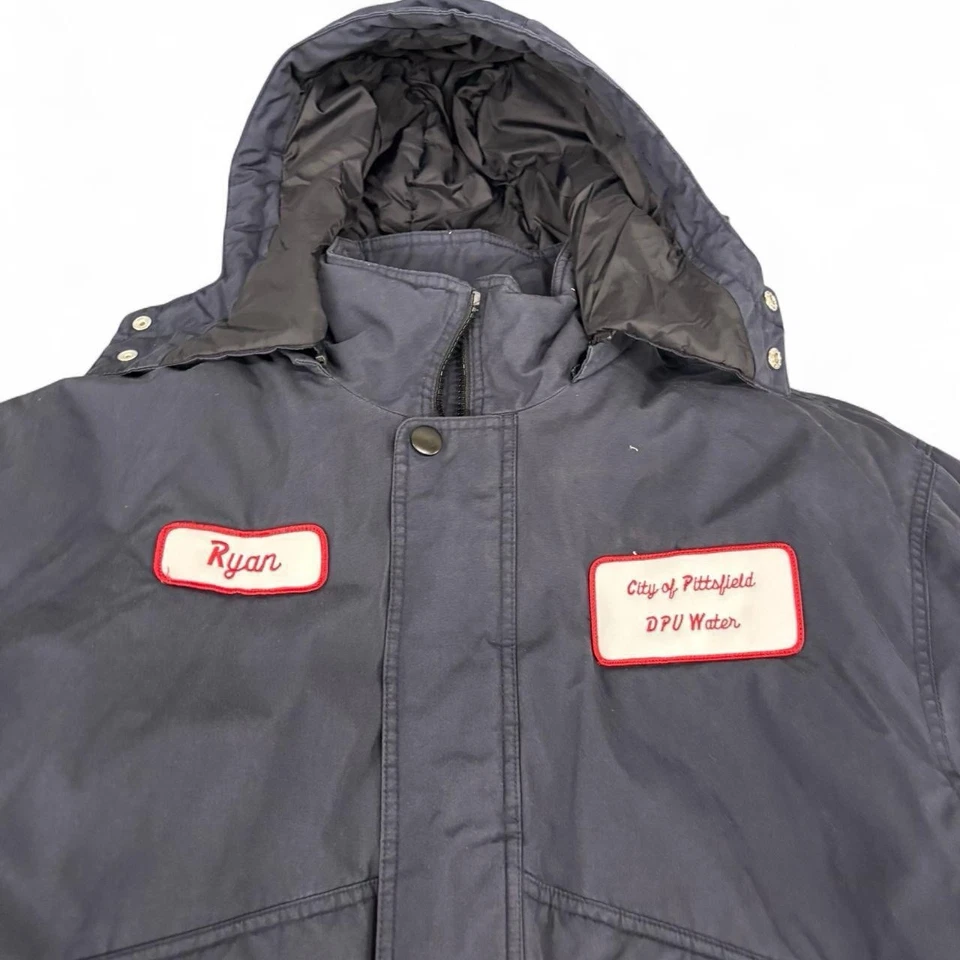 RED KAP Heavyweight Outdoor Winter Parka Hooded Jacket Men's Size XL Navy - Image 4 of 4