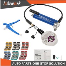 Labwork Hydraulic Hose Crimper Manual A/C Hose Crimper Kit with 7 Dies