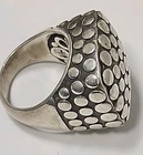 VINTAGE STERLING SILVER  925  SNAKE LIKE DOT DESIGN RING  SIZE 6.5 -7
