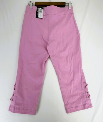 JM Collection Women's Woven Capri Pull-On Pants Blossom Berry Petite Size PM - Picture 3 of 4