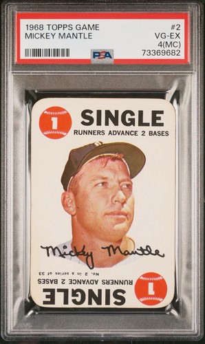 1968 Topps - Game Mickey Mantle #2 PSA 4 MC (Great Eye Appeal!)