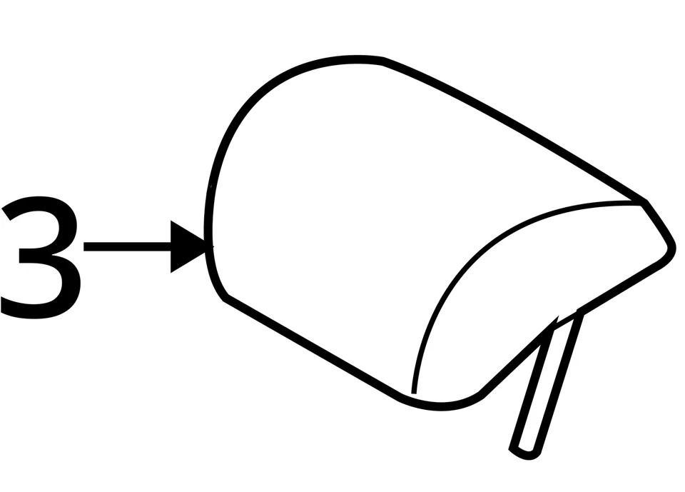 Juego de reposacabezas trasero Kia Forte Koup 2011-2013 OEM tela negra con costuras rojas Foto 4 de 4