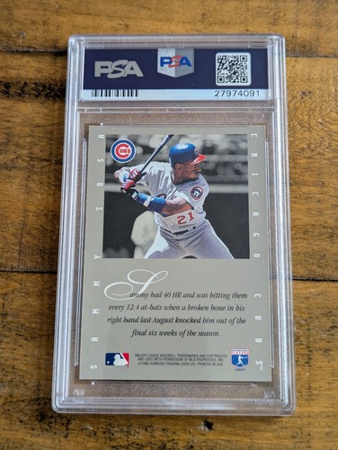 1996 Leaf Signature Extended Sammy Sosa Cubs Autograph PSA/DNA 6 9 Auto - Picture 2 of 2