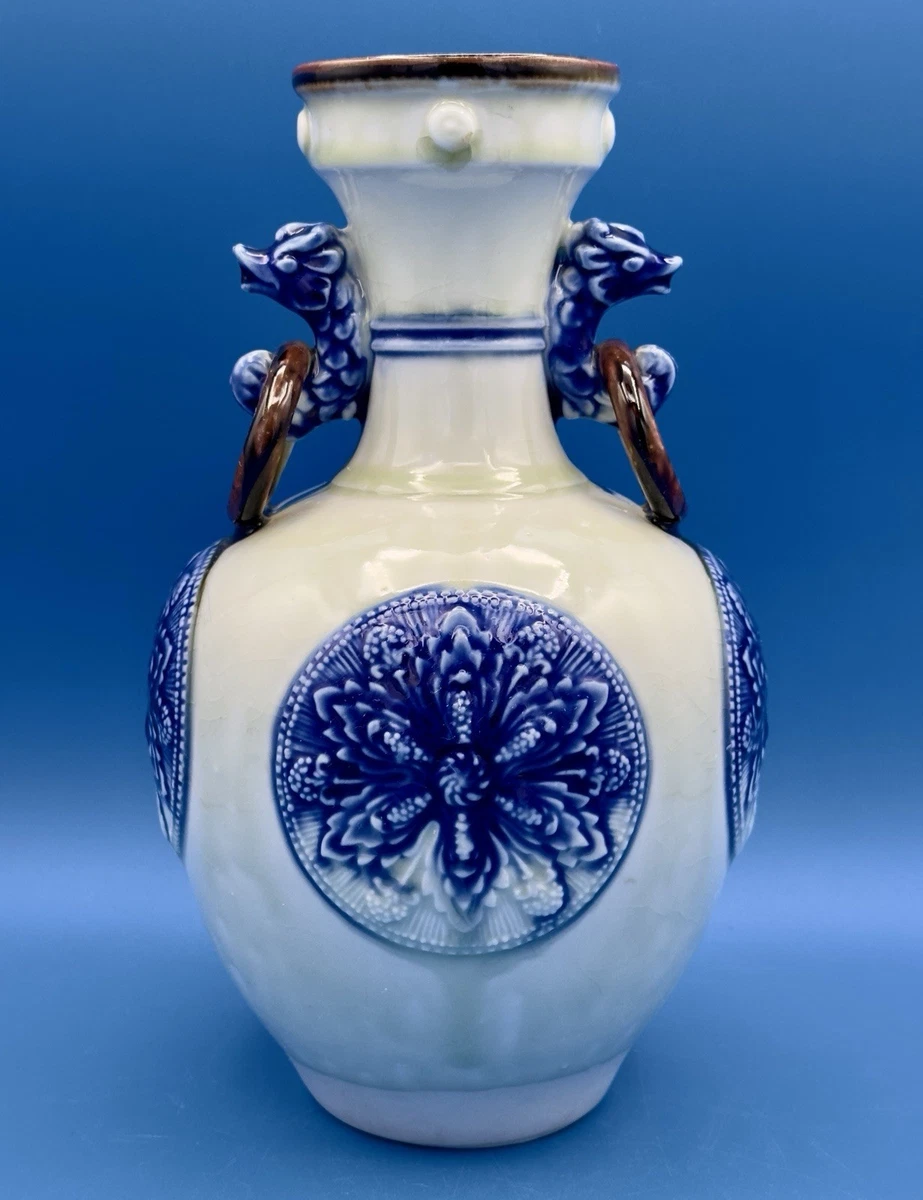 蓝色中国古董花瓶| eBay