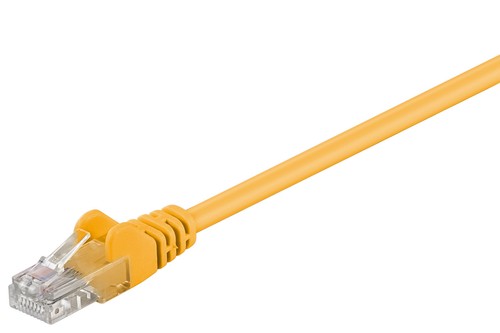 5x CAT 5e Netzwerkkabel, U/UTP; CAT 5-0025 U/UTP GELB 0.25m PL