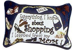 Simply Home 12" Everything I Know About Shopping Tapestry Accent Throw Pillow - Picture 1 of 1
