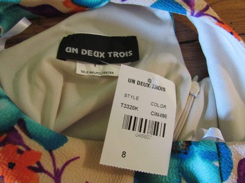 Brand New Un Deux Trois Girls Size 8 Floral Tropical Flare Dress Style #T3328K - Picture 17 of 17