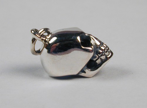 Sterlingsilber SCHÄDEL Charm 14 mm Kostenloser Versand & Reißverschluss ziehen - Bild 2 von 6