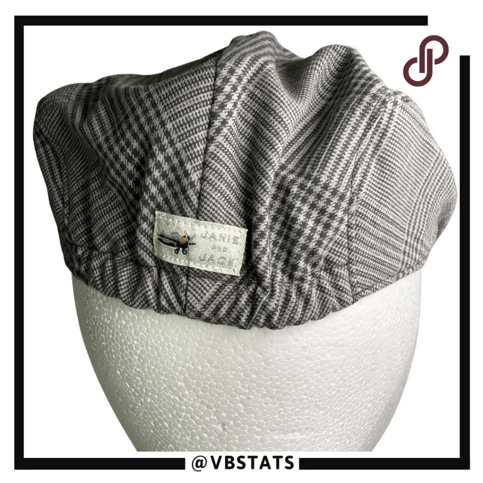 Gorra plana de noticiero de golf Janie & Jack gris pata de gallo para niños talla 2T-3 Foto 2 de 4