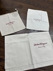 Three Authentic Salvatore Ferragamo Dustbags For Belts Wallet Or Accessories