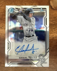 2021 Bowman Chrome Prospect Autograph Ezequiel Tovar - RC - AUTO - ROOKIE
